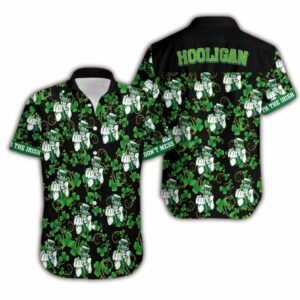 Irish Pride Happy St. Patrick'S Day Shamrock Hooligan Hawaiian Aloha Hawaiian Shirtss  - Thelegend59