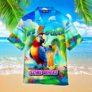 Its Five O Clock Somewhere Tropical Parrot Hawaiian Shirts Pn303078Lb - For Men And Women - Kids  - Thelegend59
