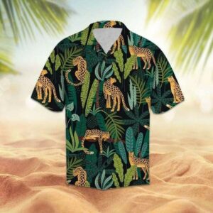 Jaguar Tropical Jungle Hawaiian Aloha Hawaiian Shirts  - Thelegend59