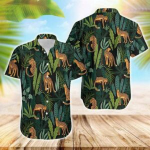 Jaguar Tropical Jungle Hawaiian Aloha Hawaiian Shirtss  - Thelegend59