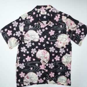Japanese Wagara Skulls Sakura Hawaiian Shirt  - Thelegend59