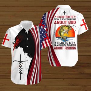 Jesus - About God And About Fishing Aloha Hawaiian Shirts  - Thelegend59
