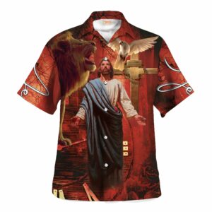 Jesus - Lion And Dove Hawaiian Shirt - For Men And Women - Kids  - Thelegend59