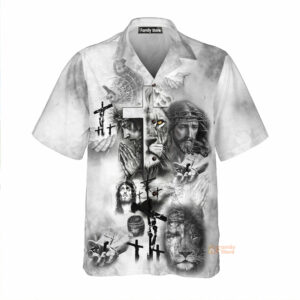 Jesus And Lion Hawaiian Shirt - For Men And Women - Kids  - Thelegend59
