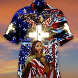 Jesus God Bless America Hawaiian Aloha Hawaiian Shirtss  - Thelegend59