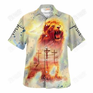 Jesus Lion Roar Hawaiian Shirt - For Men And Women - Kids  - Thelegend59