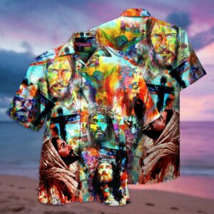 Jesus Vintage Hawaiian Aloha Tropical Hawaiian Shirt  - Thelegend59