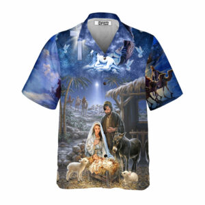 Jesus Was Born On Farm Hawaiian Shirts Aloha Hawaiian Shirt Aloha Hawaiian Shirts For Summer - For Men And Women - Kids  - Thelegend59
