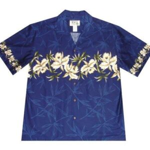 Kailua Orchid Navy Blue Amazing Design Hawaiian Shirt  - Thelegend59