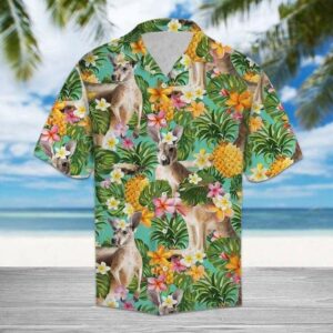 Kangaroo Tropical Hawaiian Aloha Hawaiian Shirts  - Thelegend59