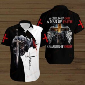 Knight Templar A Child Of God A Man Of Faith A Warrior Of Christ Aloha Hawaiian Shirts  - Thelegend59