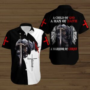 Knight Templar A Child Of God A Warrior Of Christ Jesus Cross Hawaiian Shirts  - Thelegend59