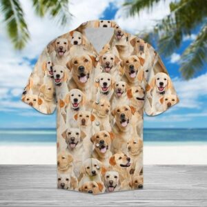 Labrador Dogs Hawaiian Graphic Print Short Sleeve  - Thelegend59
