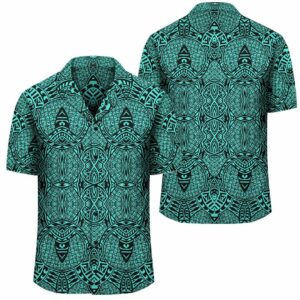 Lauhala Mix Turquoise Hawaiian Shirt  - Thelegend59