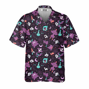 Lavender Town Pokemon Pattern Hawaiian Shirt - For Men And Women - Kids  - Thelegend59