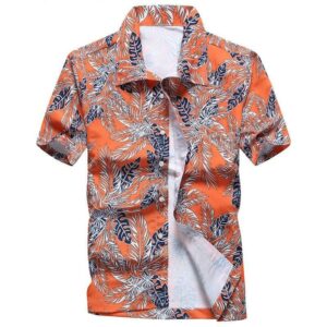 Leaves  Orange Nice Design Unisex Hawaiian Shirt  - Thelegend59