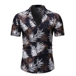 Leaves Black High Quality Unisex Hawaiian Shirt  - Thelegend59