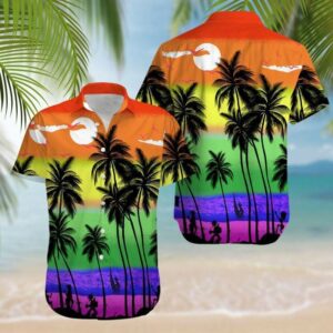 Lgbt Beach Palm Tree Hawaiian Aloha Hawaiian Shirtss  - Thelegend59