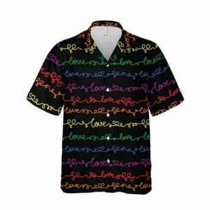 Lgbt Gay Pride Love Pattern Unisex Hawaiian Shirts  - Thelegend59
