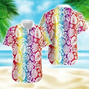 Lgbt Rainbow Color Tropical Full Printing Hawaiian Shirts  - Thelegend59