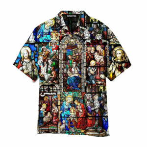 Life Of Jesus Stained Glass Window Aloha Hawaiian Shirts For Men And Women - For Men And Women - Kids  - Thelegend59