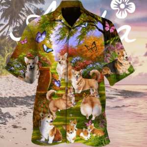 Lifes Better Wit Cute Corgi Dog Hawaiian Shirts  - Thelegend59
