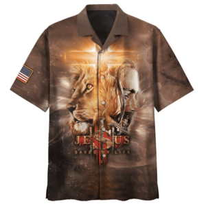 Lion And Jesus Hawaiian Shirt - For Men And Women - Kids  - Thelegend59