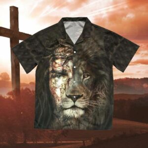 Lion Gray Nice Design Hawaiian Shirt  - Thelegend59