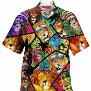 Lion Multicolor Nice Design Hawaiian Shirt  - Thelegend59