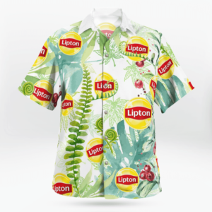Lipton Ice Tea All Over Print 3D Flowery Aloha Summer Beach Hawaiian Shirt  - Thelegend59