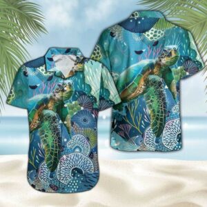 Little Turtle In The Big Ocean Aloha Hawaiian Shirts  - Thelegend59