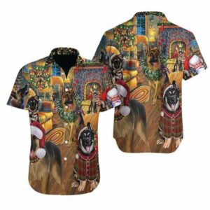 Lovely German Shepherd Christmas Eve Hawaiian Aloha Hawaiian Shirtss  - Thelegend59