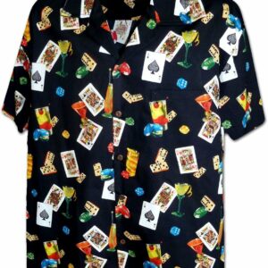 Lucky Las Vegas Black Hawaiian Shirt Made In Hawaii - Summer Hawaiian Shirts - Beach Hawaiian Shirtss  - Thelegend59