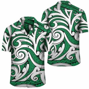 Maori Ethnic Ornament Green Hawaiian Shirt  - Thelegend59