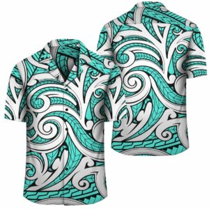 Maori Ethnic Ornament Turquoise Hawaiian Shirt  - Thelegend59