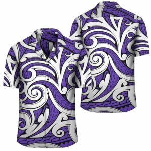 Maori Ethnic Ornament Violet Hawaiian Shirt  - Thelegend59