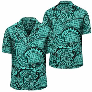 Maori Lauhala Turquoise Hawaiian Shirt  - Thelegend59
