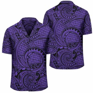 Maori Lauhala Violet Hawaiian Shirt  - Thelegend59