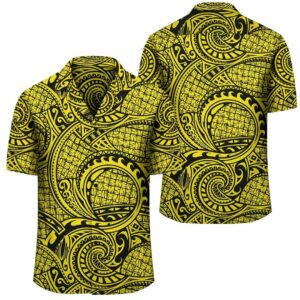 Maori Lauhala Yellow Hawaiian Shirt  - Thelegend59