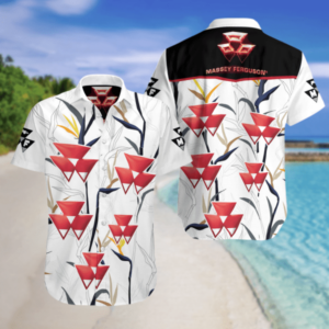 Massey Ferguson - Massey Ferguson Summer Fan Gift Hawaiian Graphic Print Short Sleeve  - Thelegend59