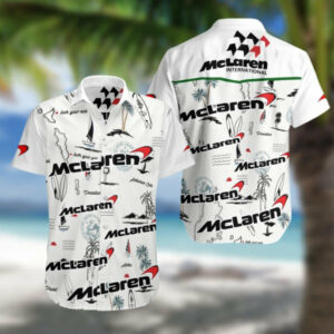 Mclaren - Mclaren Summer Fan Gift Hawaiian Graphic Print Short Sleeve  - Thelegend59