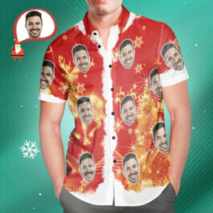 Men'S Custom Face Merry Christmas Personalized Hawaiian Shirt Christmas Gift - For Men And Women - Kids  - Thelegend59