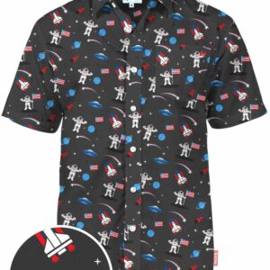 Mens Land Of The Free Black Awesome Design Hawaiian Shirt  - Thelegend59