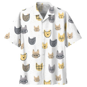 Meow Cat Hawaiian Shirt For Men Women  - Thelegend59