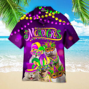 Meowdi Gras Hawaiian Shirts Pn303063Lb - For Men And Women - Kids  - Thelegend59