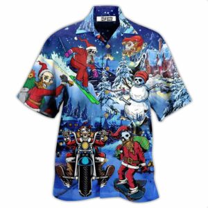 Merry Christmas With Skull - Hawaiian Shirt - For Men And Women - Kids  - Thelegend59
