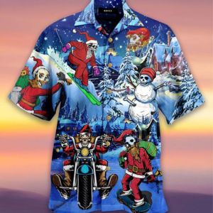 Merry Christmas With Skull Hawaiian Shirt For Men Women  - Thelegend59