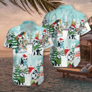 Merry Husky Hawaiian Shirt For Men Women  - Thelegend59