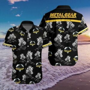 Metal Gear Solid Hawaiian Graphic Print Short Sleeve  - Thelegend59