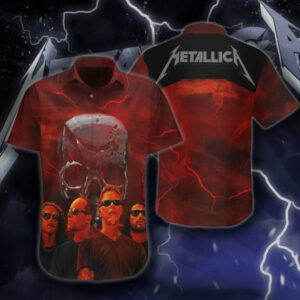 Metallic Music Band - Metallic Music Band Fan Gift Hawaiian Graphic Print Short Sleeve  - Thelegend59